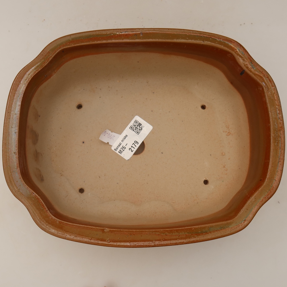 Bol à bonsaï en céramique 23 x 19 x 7 cm, brun