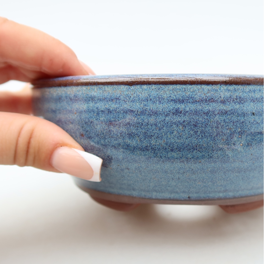 Bol à bonsaï en céramique 15 x 15 x 5,5 cm, couleur bleu