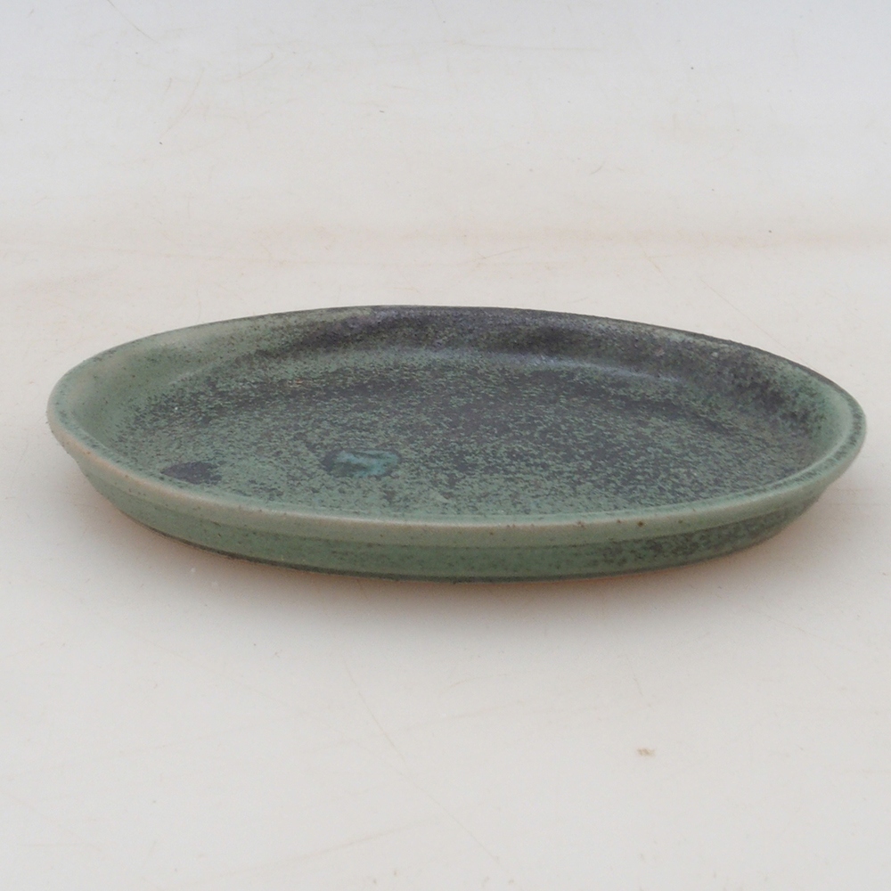 Soucoupe en céramique H04 - 10,5 x 8 x 1 cm - vert