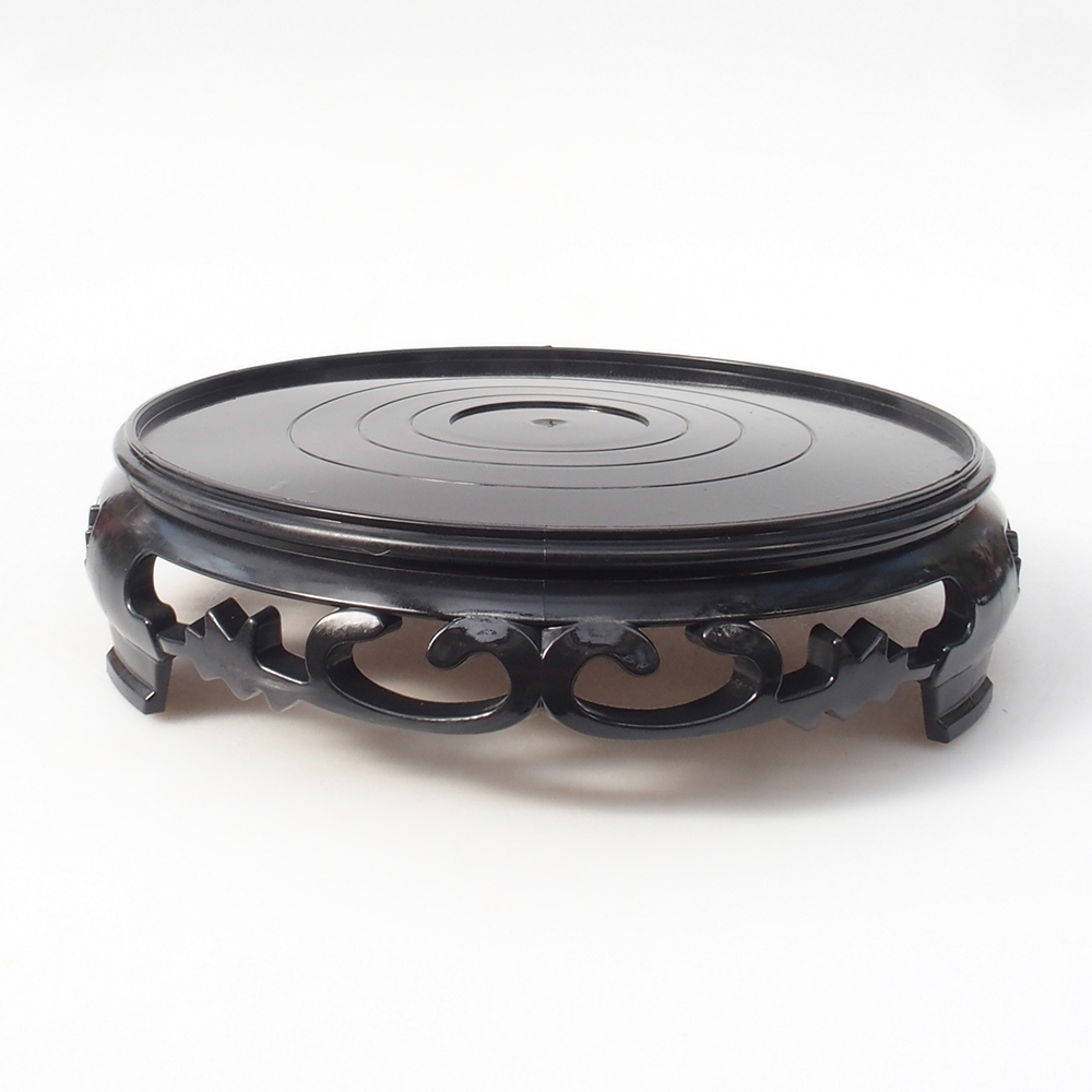 Table à bonsaï en plastique ronde 21 x 21 x 5 cm, noire