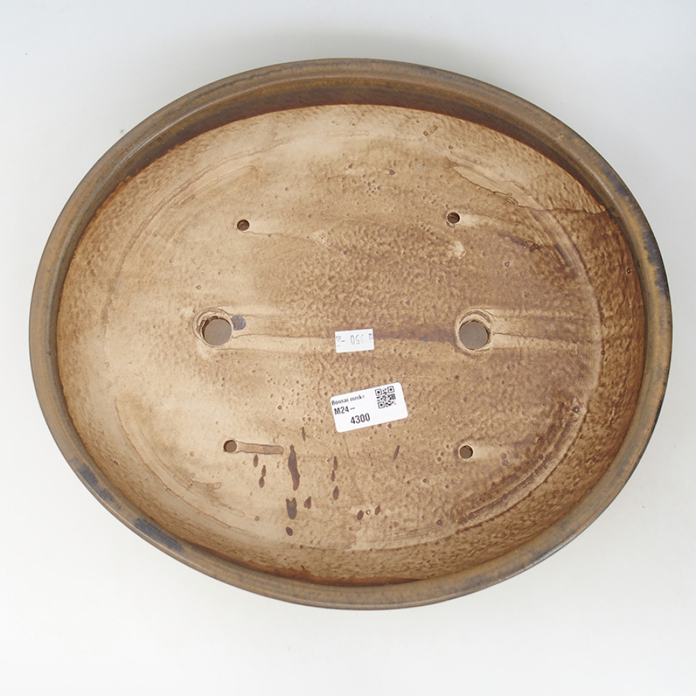 Bol à bonsaï en céramique 32 x 28 x 6 cm, brun