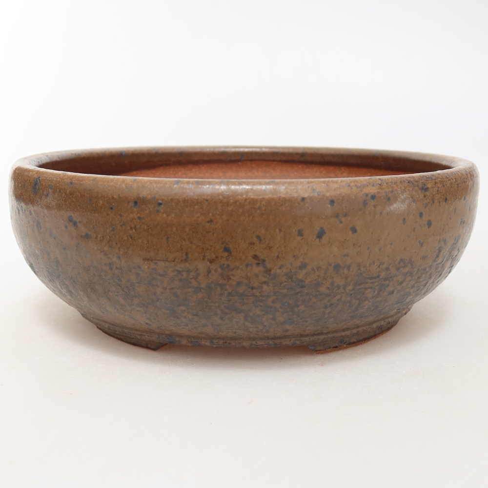Pot à bonsaï en céramique 16 x 16 x 5,5 cm, couleur marron