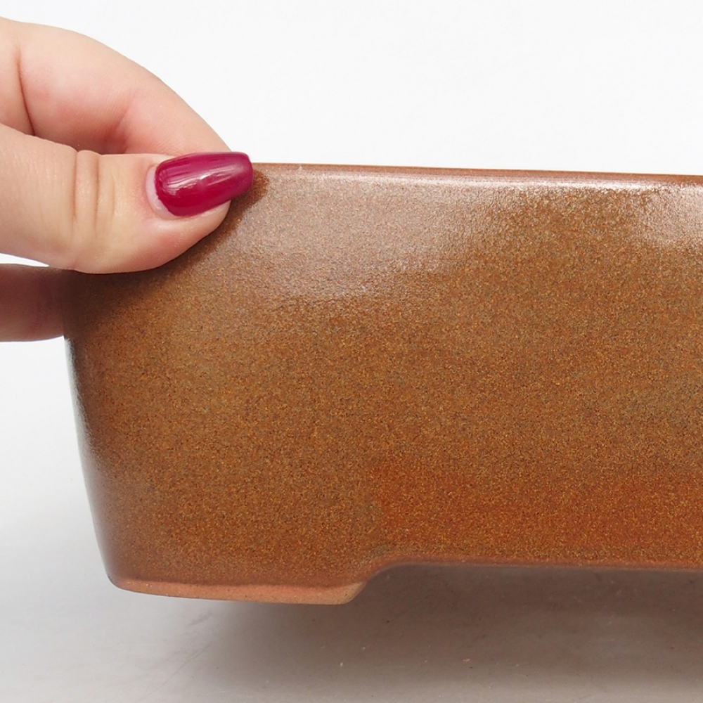 Bol à bonsaï en céramique 23,5 x 18 x 7,5 cm, brun