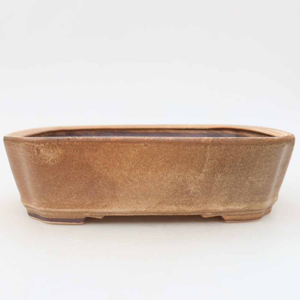 Pot à bonsaï en céramique 21,5 x 18 x 6 cm, couleur rose