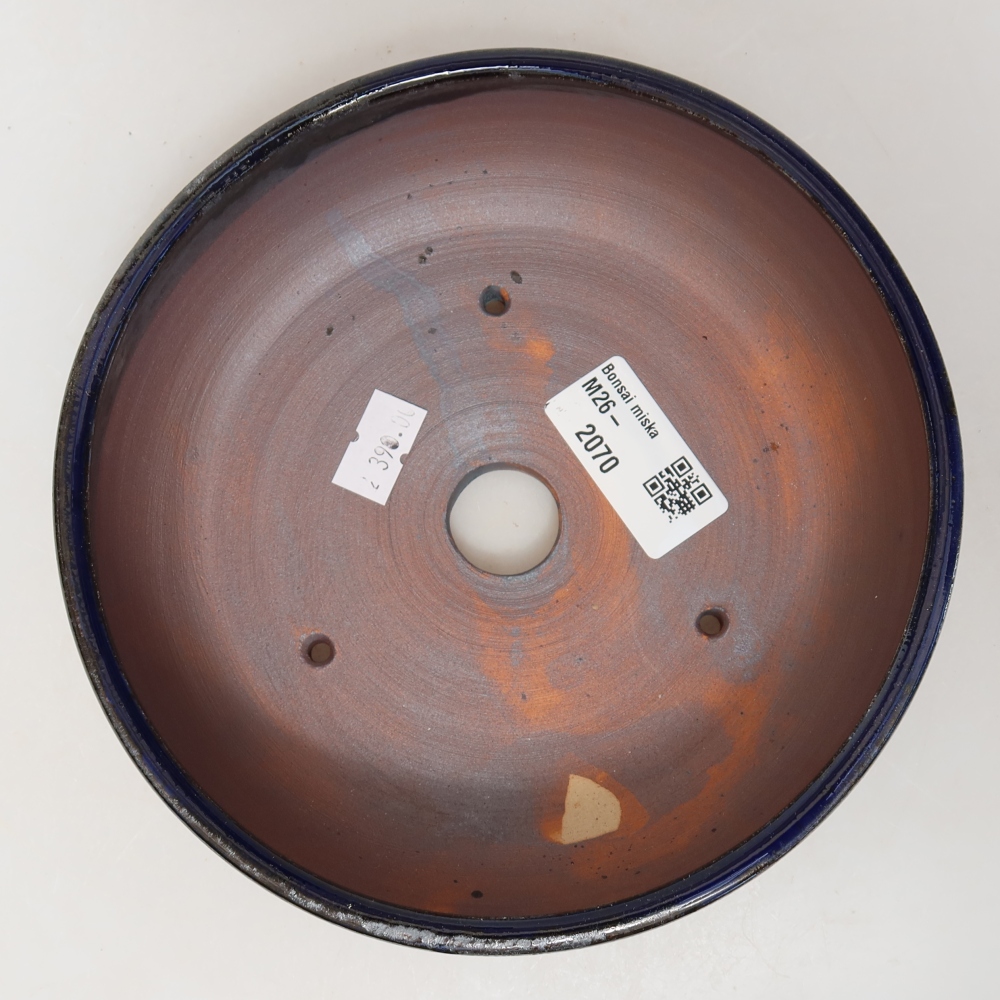 Pot à bonsaï en céramique 16,5 x 16,5 x 5,5 cm, couleur bleue