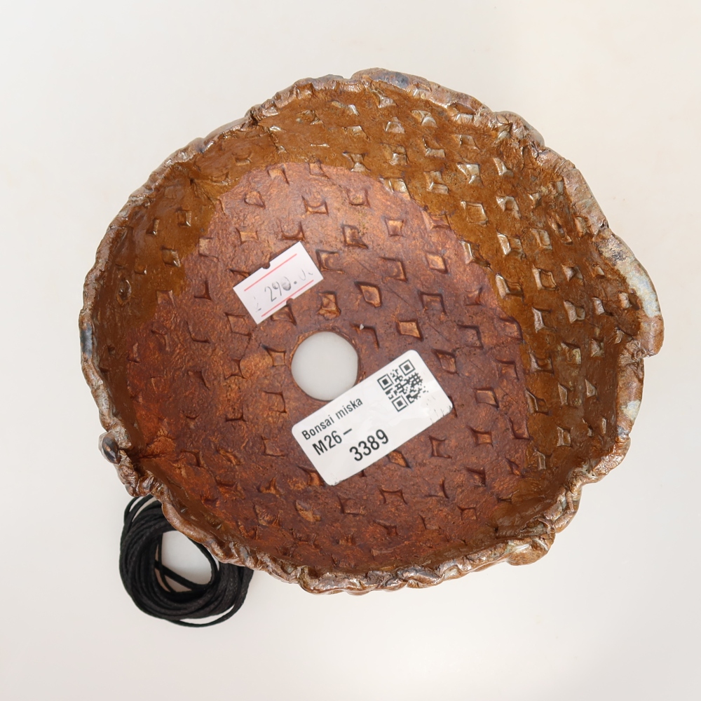 Coquille en céramique pour kokedama, 12,5 x 11,5 x 7 cm, couleur marron