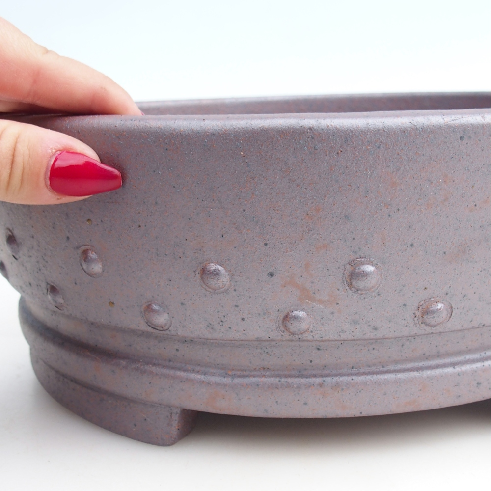 Bol bonsaï en céramique 25,5 x 25,5 x 9,5 cm, couleur métal