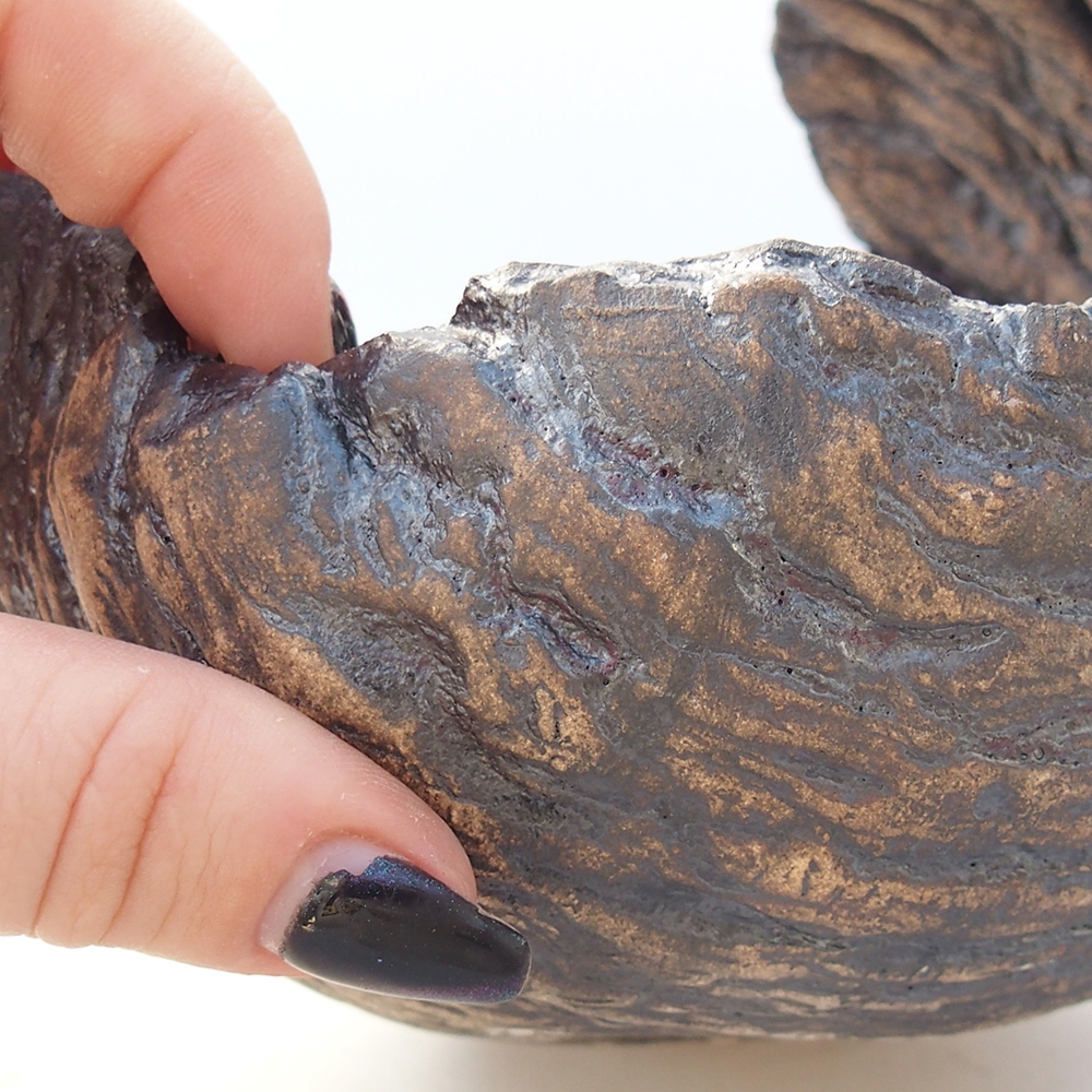 Coquille en céramique 13 x 12,5 x 12,5 cm , couleur marron