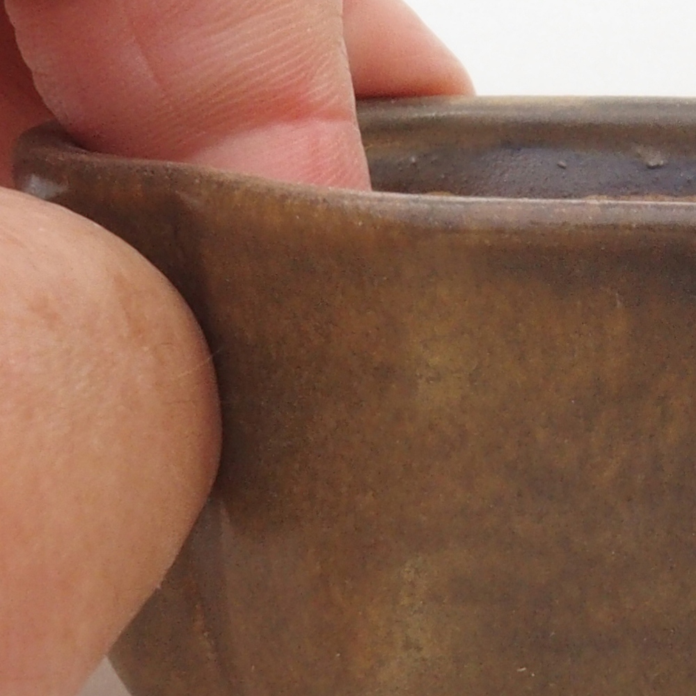 Bol à bonsaï en céramique 10 x 8,5 x 4 cm, brun