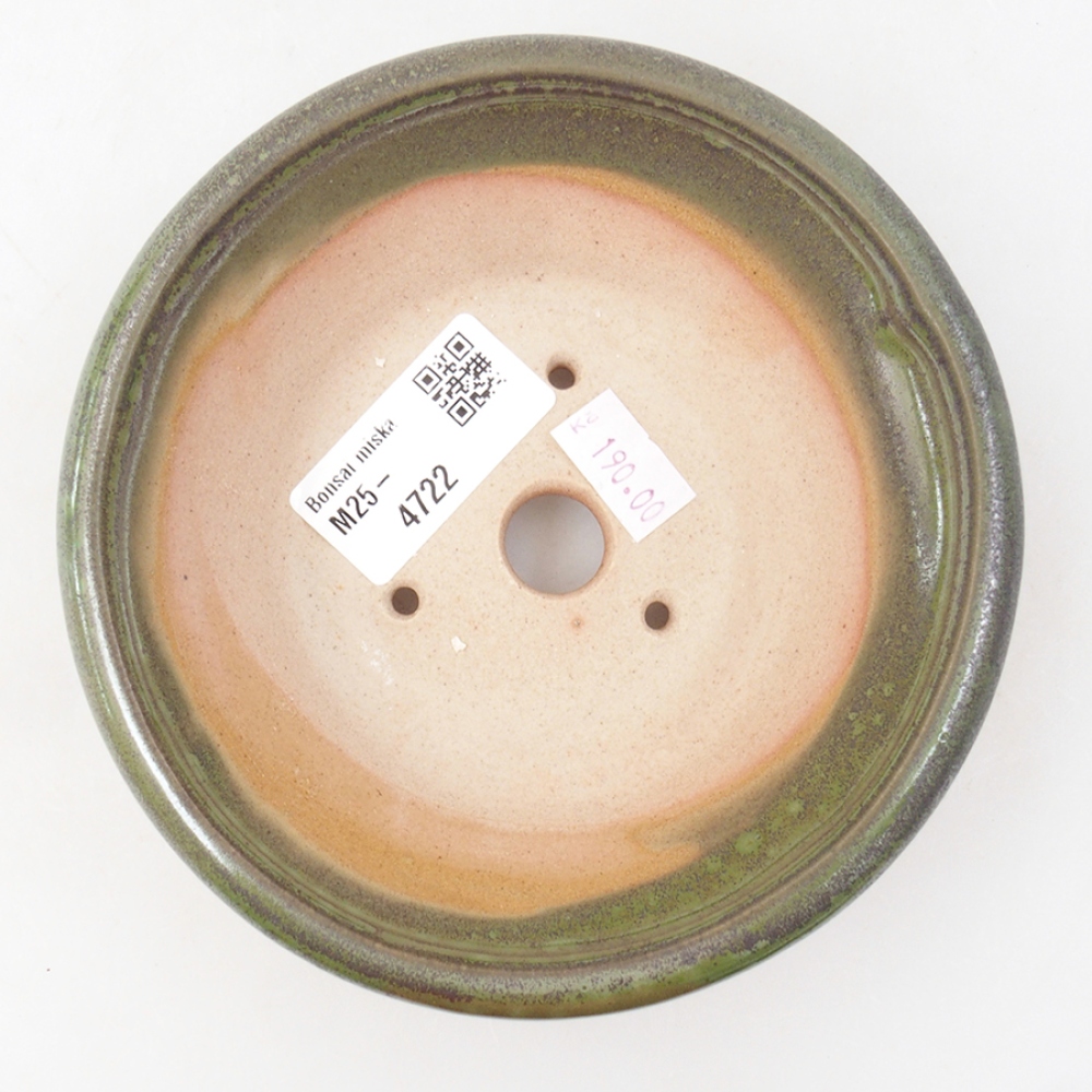 Bol à bonsaï en céramique 13,5 x 13,5 x 5 cm, vert