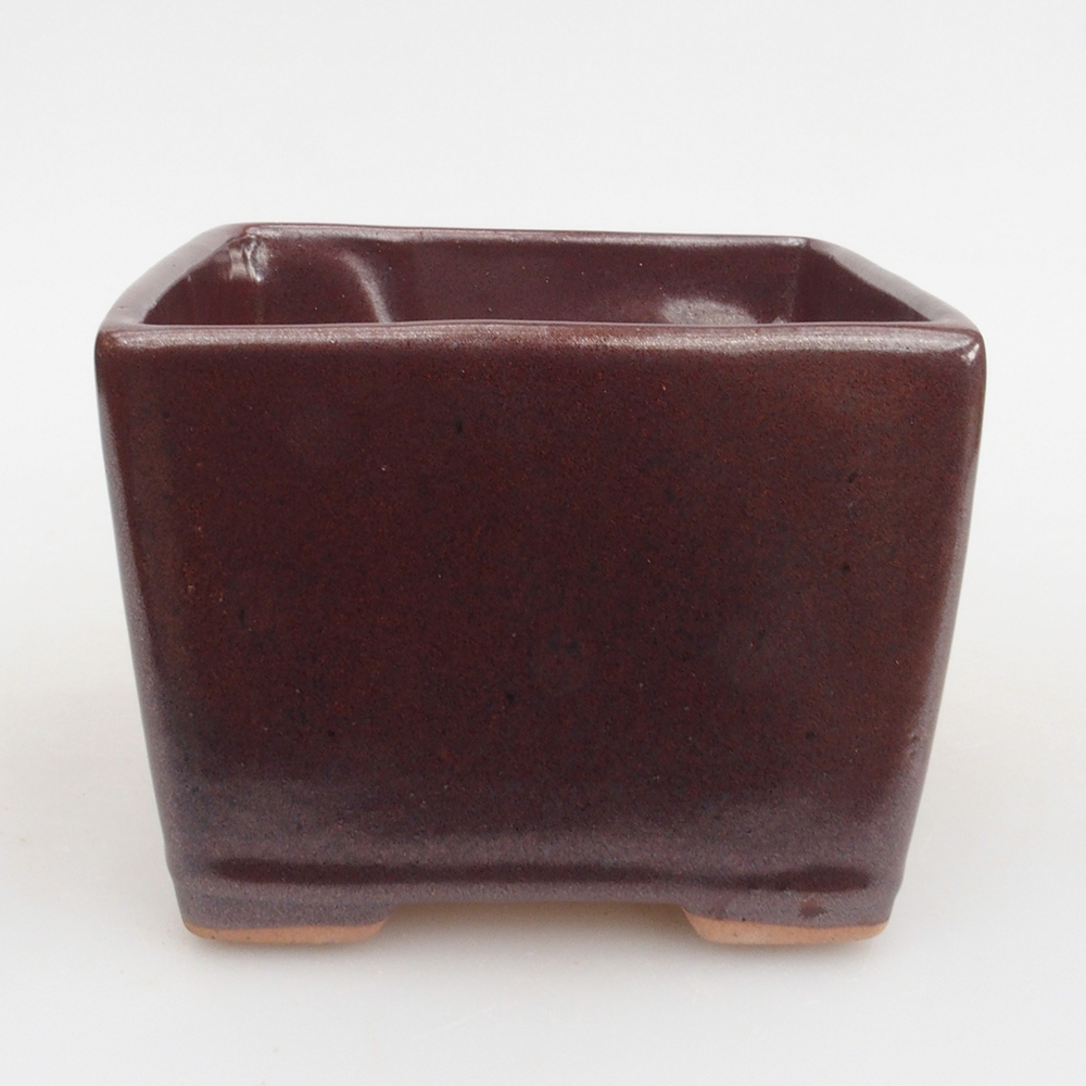 Bol à bonsaï en céramique 11 x 11 x 8,5 cm, brun