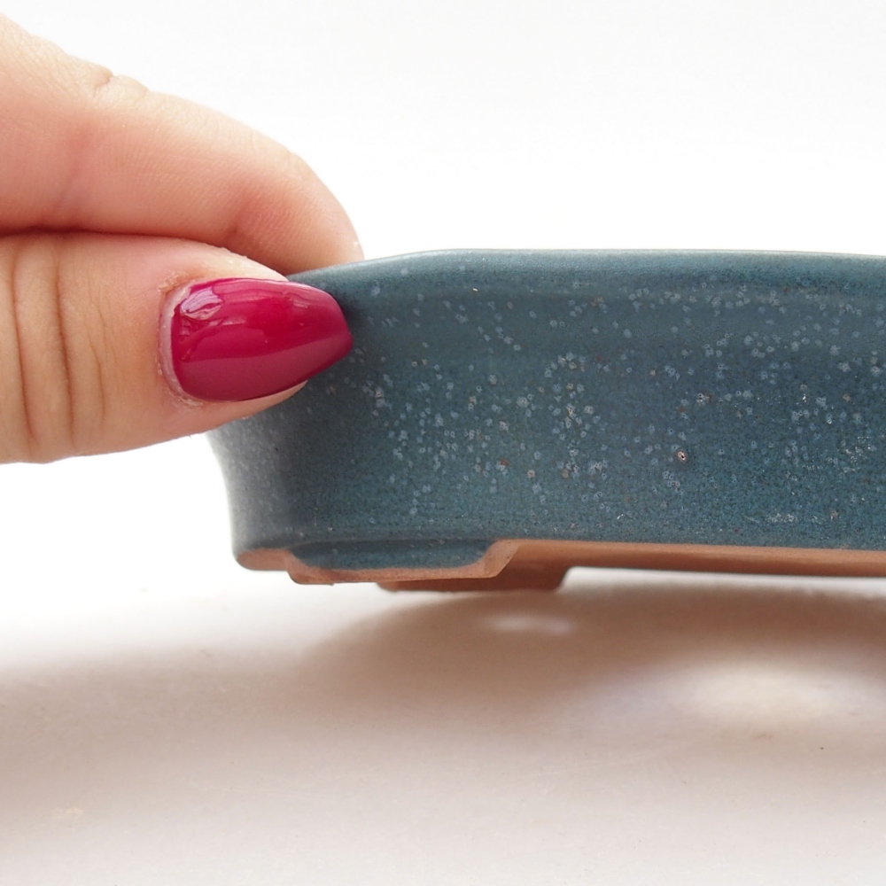 Bol à bonsaï en céramique 13 x 11 x 3 cm, couleur bleu