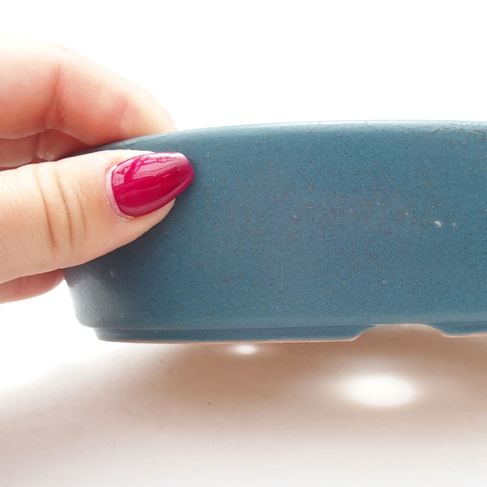 Bol à bonsaï en céramique 16 x 11,5 x 4 cm, couleur bleu