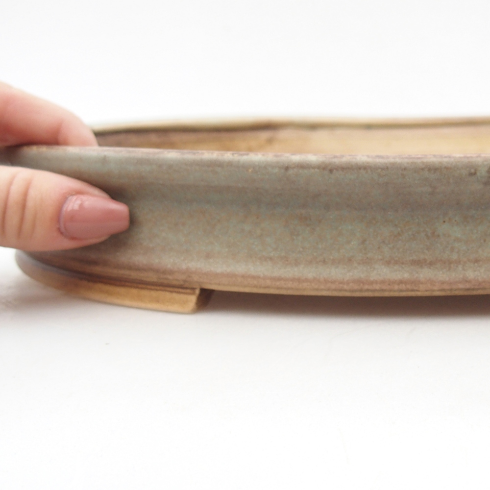 Bol à bonsaï en céramique 31 x 27 x 4 cm, vert