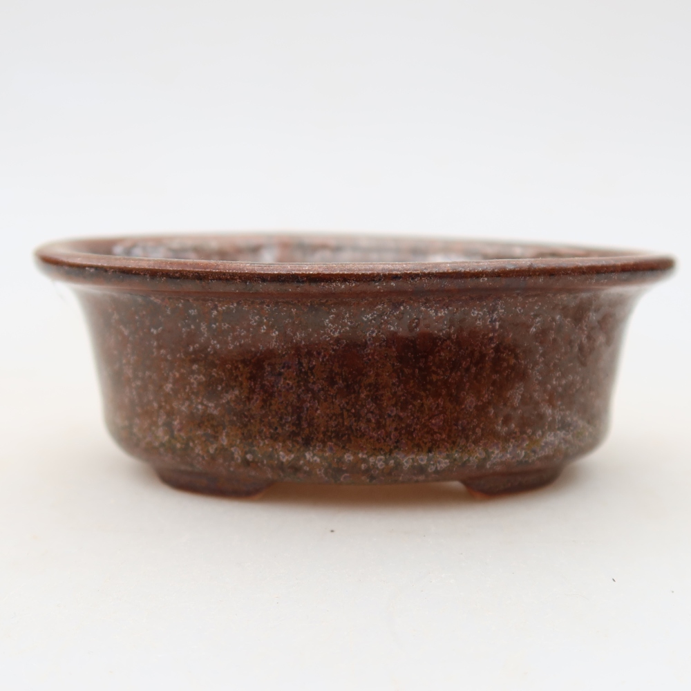 Pot à bonsaï en céramique 9,5 x 6,5 x 3 cm, couleur marron
