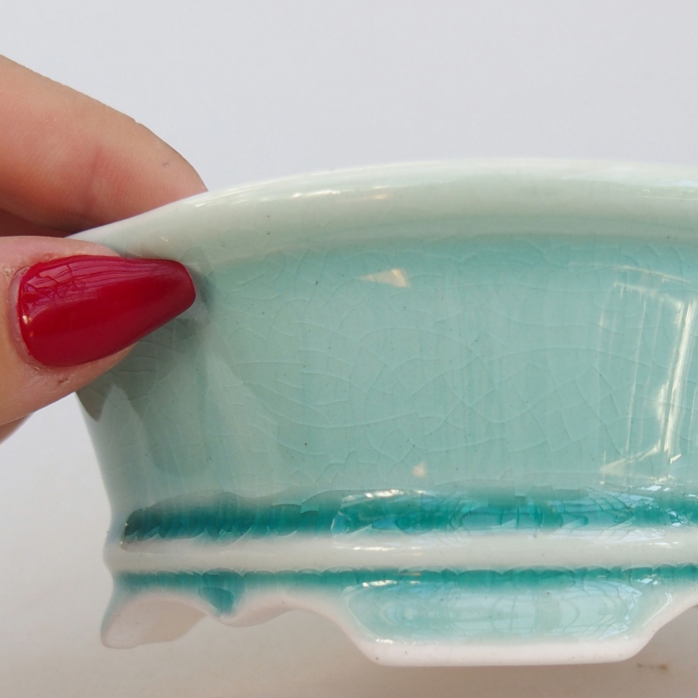 Bol à bonsaï en céramique 13 x 12 x 5 cm, vert