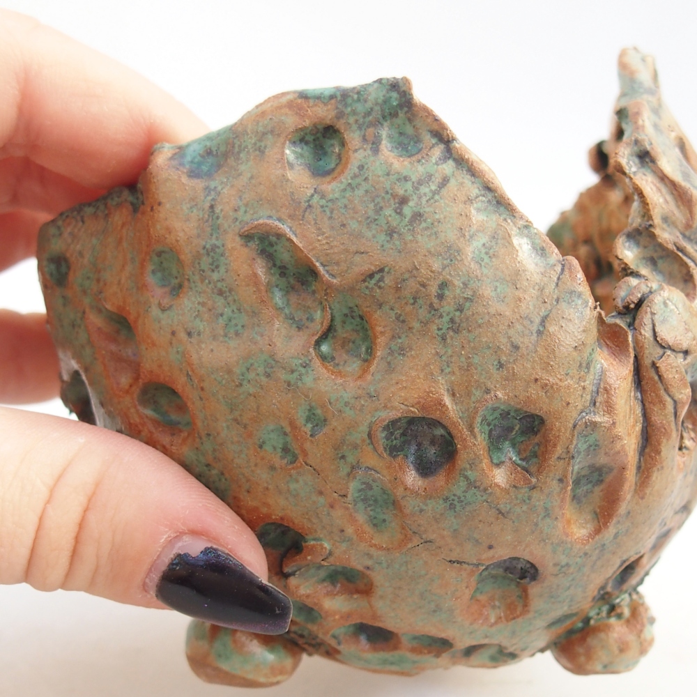 Coquille en céramique 10 x 9,5 x 9,5 cm , couleur brun-vert