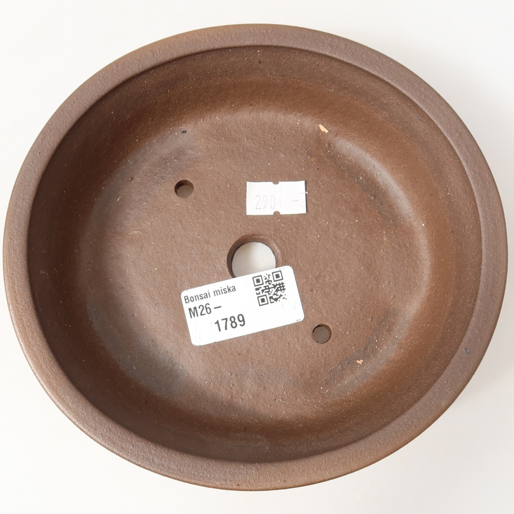 Pot à bonsaï en céramique 15,5 x 14,5 x 4 cm, couleur marron