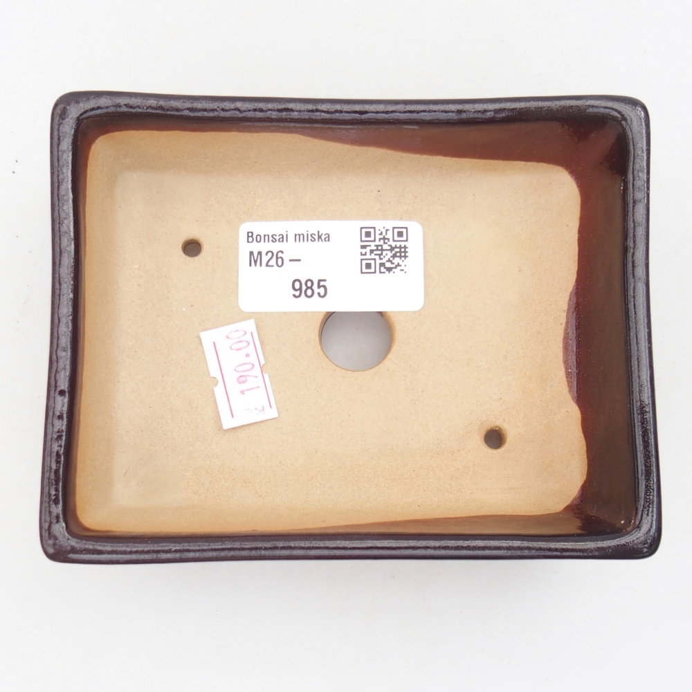 Bol à bonsaï en céramique 11,5 x 9 x 3,5 cm, brun