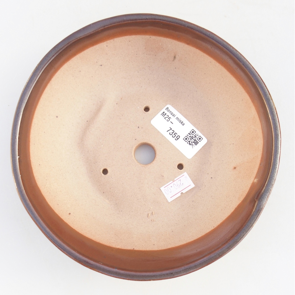 Bol à bonsaï en céramique 17,5 x 17,5 x 5 cm, brun