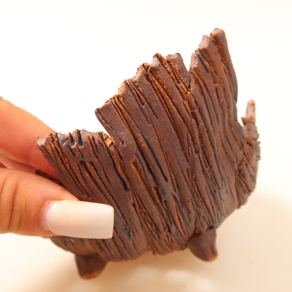 Coquille en céramique  14,5 x 11,5 x 7,5 cm, couleur marron