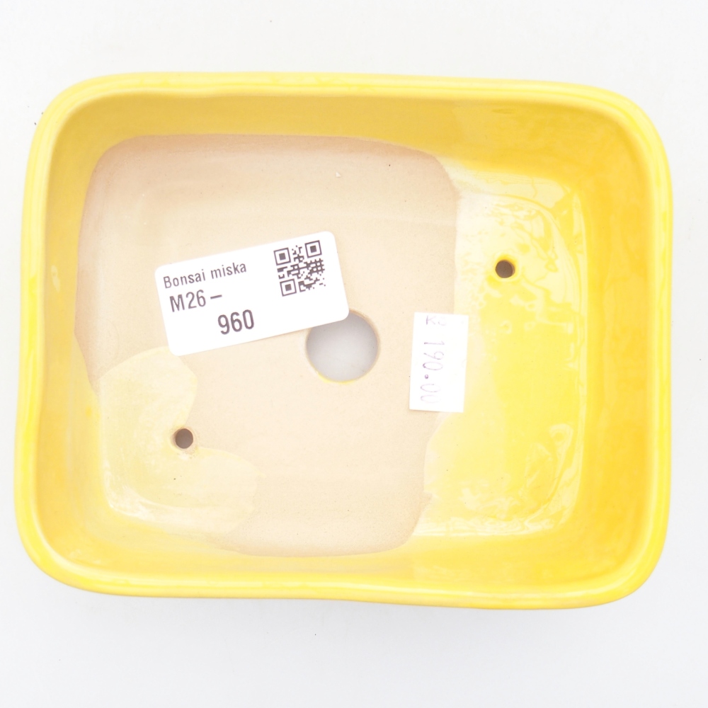 Bol à bonsaï en céramique 12,5 x 9 x 3,5 cm, jaune