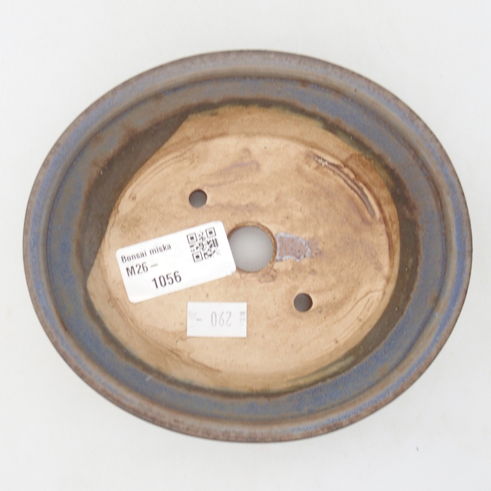 Bol à bonsaï en céramique 14,5 x 12,5 x 4 cm, couleur bleu