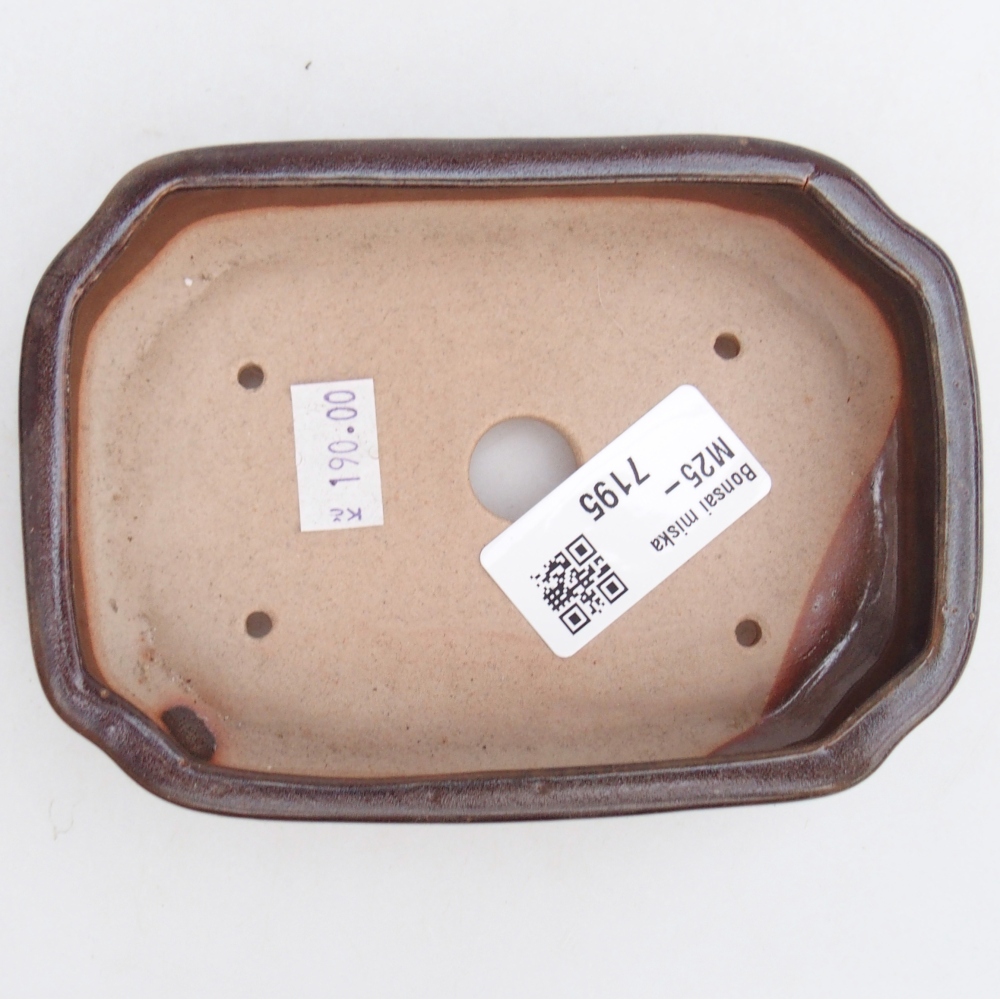 Bol à bonsaï en céramique 13 x 9 x 3 cm, brun