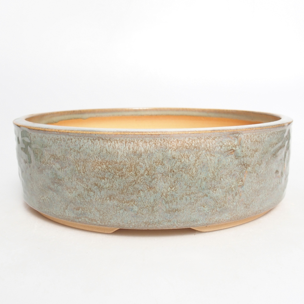 Bol à bonsaï en céramique 20,5 x 20,5 x 6 cm, vert