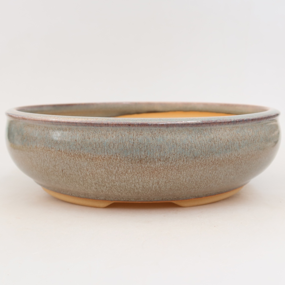 Pot à bonsaï en céramique 27 x 27 x 7,5 cm, couleur grise
