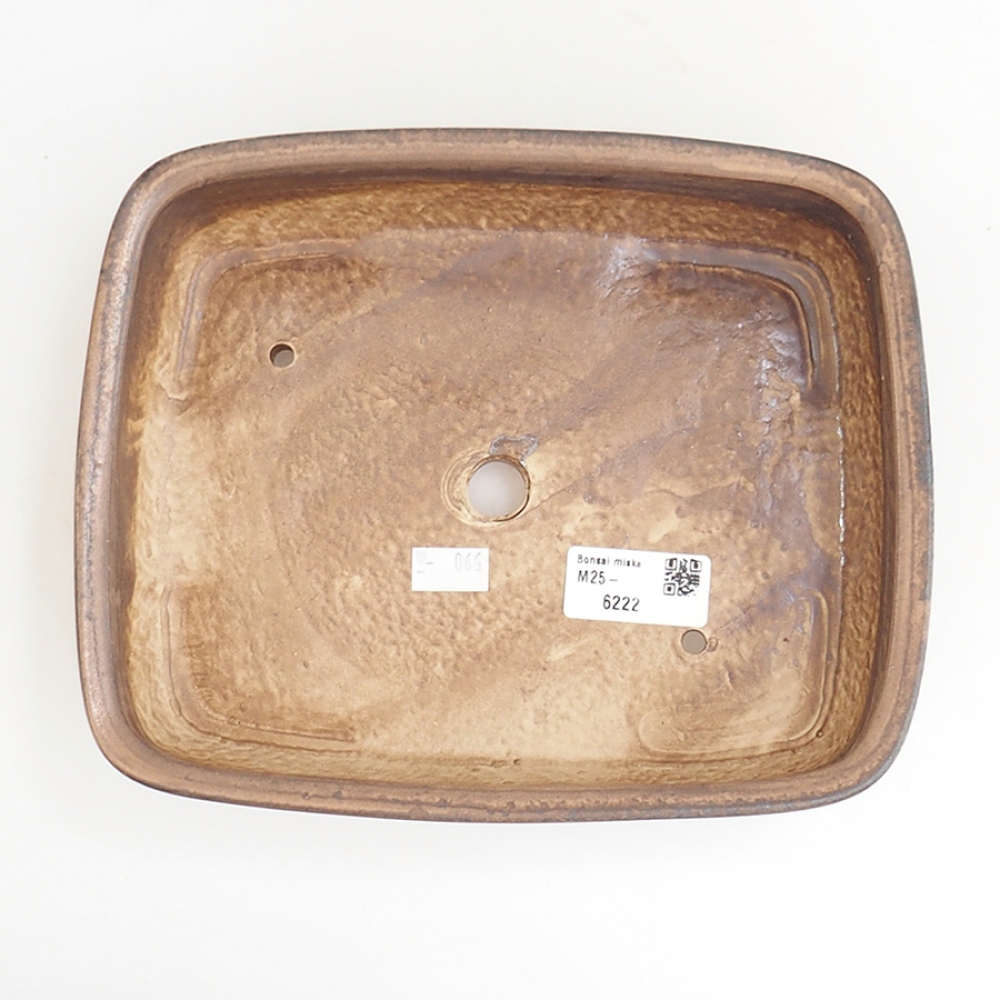 Bol à bonsaï en céramique 21,5 x 17,5 x 5,5 cm, brun
