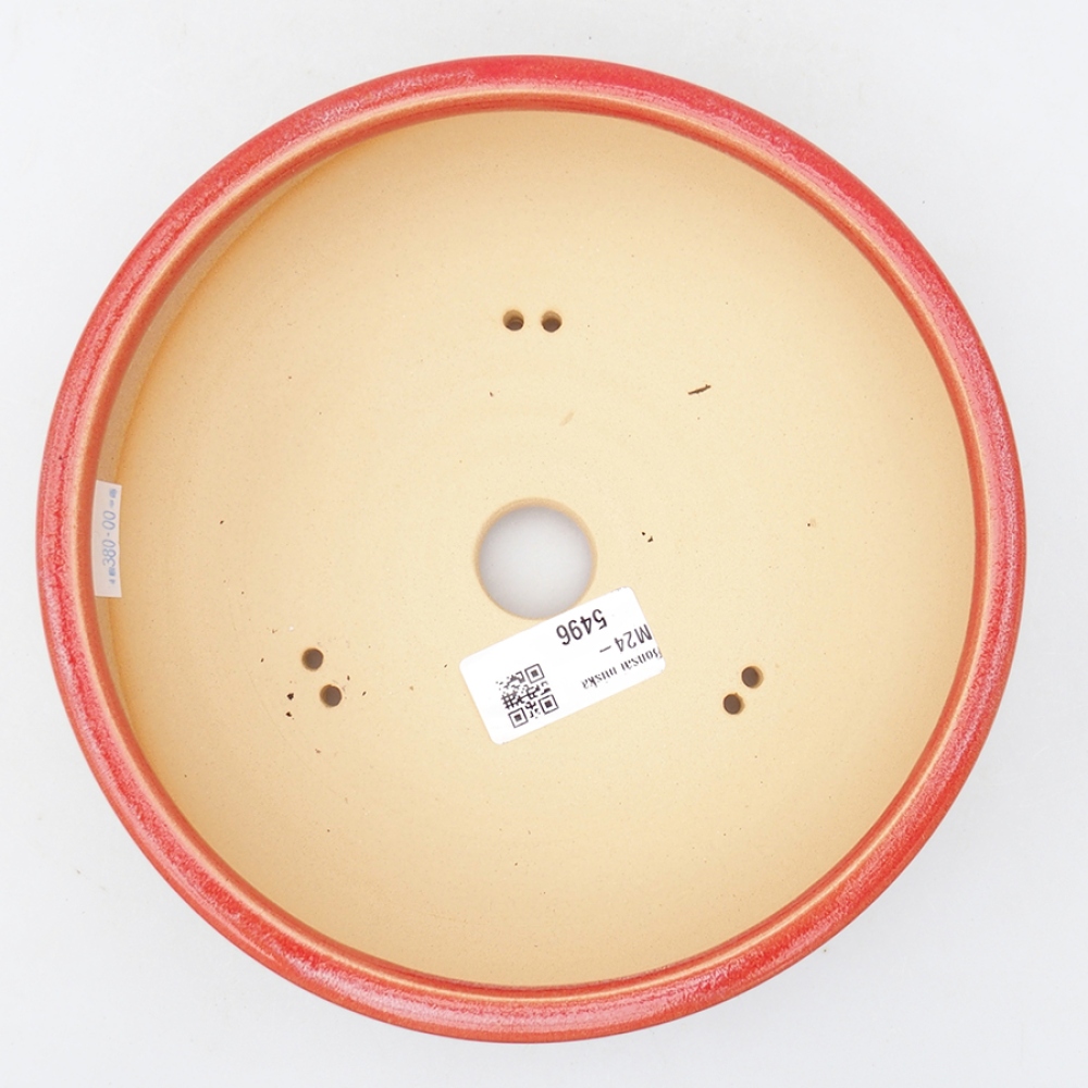 Bol à bonsaï en céramique 19 x 19 x 6 cm, couleur rouge