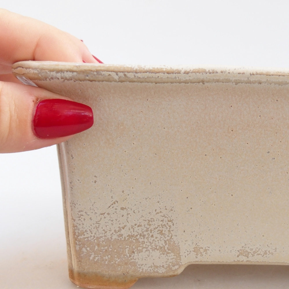 Bol à bonsaï en céramique 18 x 14 x 7 cm, couleur beige