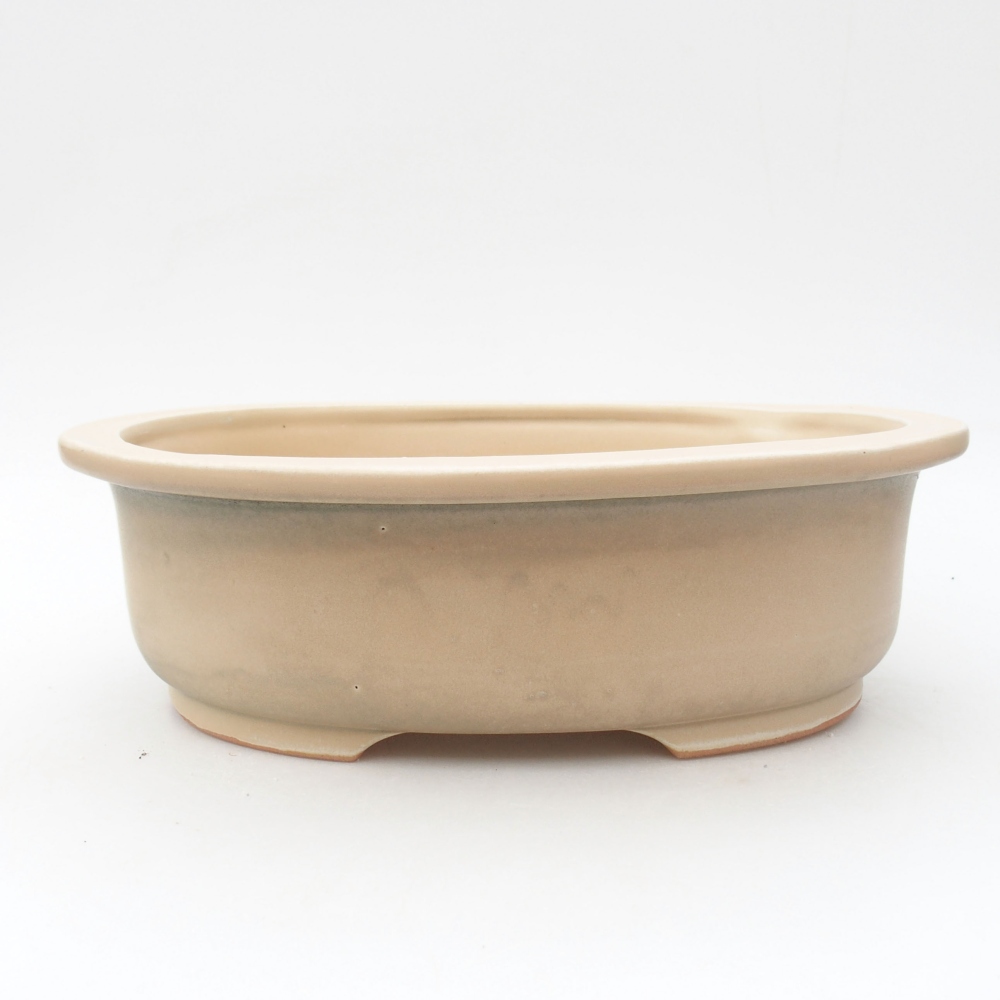 Bol à bonsaï en céramique 26 x 22 x 8 cm, couleur beige