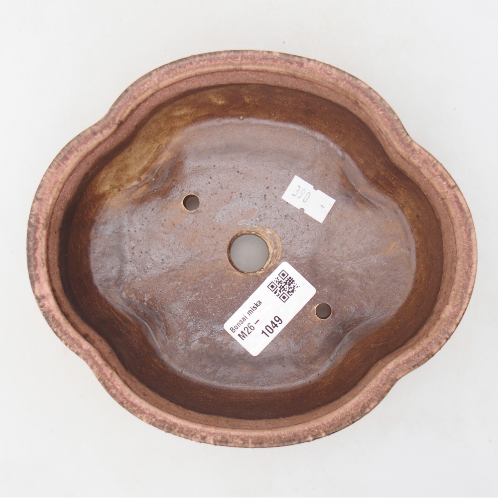 Bol à bonsaï en céramique 17 x 15,5 x 5,5 cm, rose