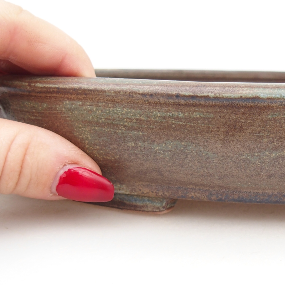 Bol à bonsaï en céramique 24,5 x 20 x 4 cm, vert