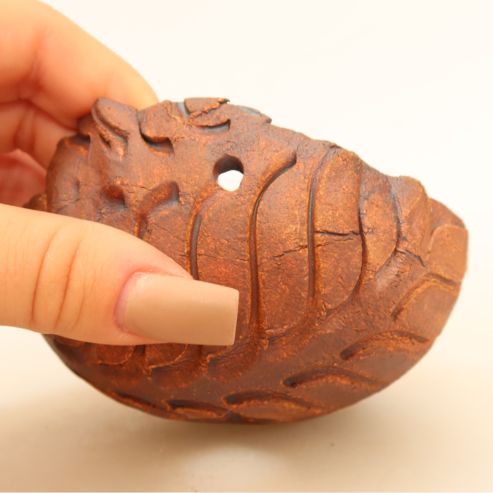 Coquille en céramique pour kokedama, 10 x 10 x 6,5 cm, couleur marron