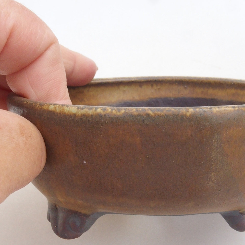 Bol à bonsaï en céramique 10 x 8,5 x 4 cm, brun