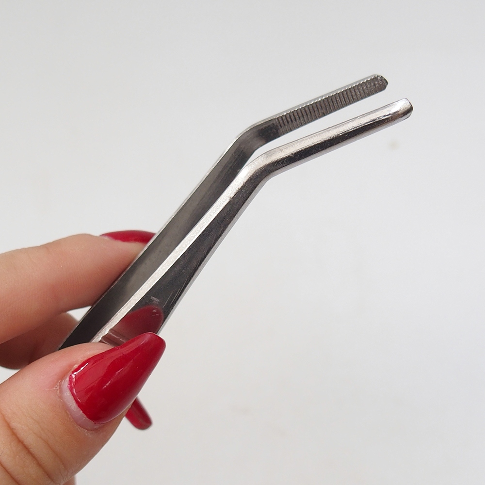 Spatule et pince courbée 22 cm - acier inoxydable