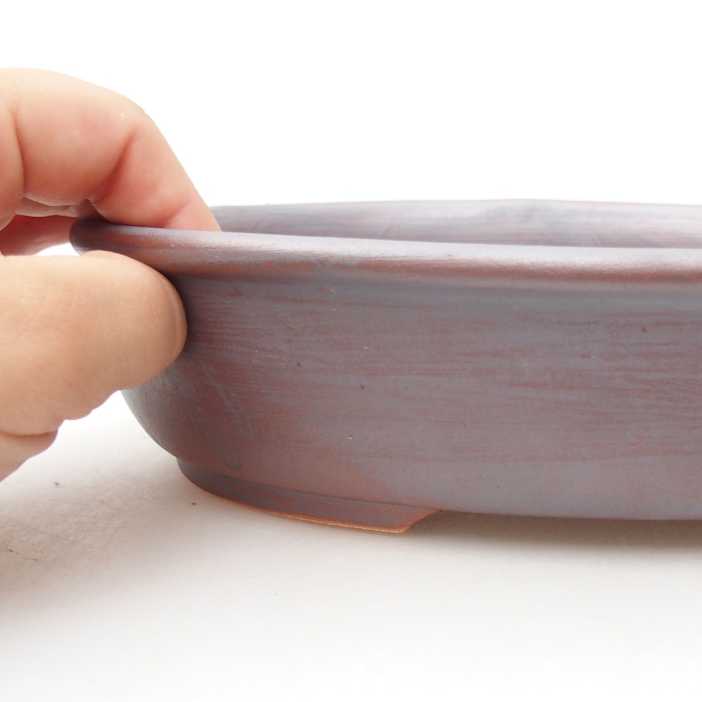 Bol à bonsaï en céramique 22 x 17 x 5 cm, couleur métal