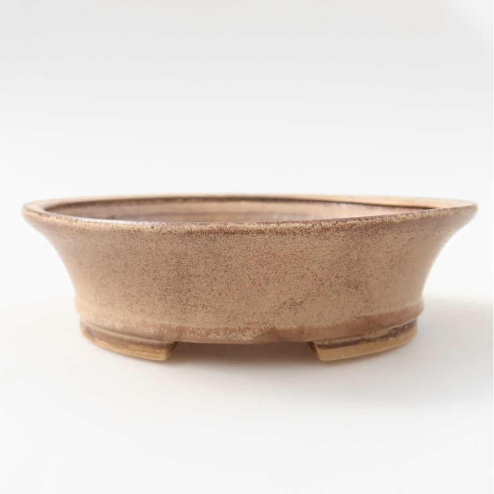 Pot à bonsaï en céramique 14,5 x 13 x 4 cm, couleur rose