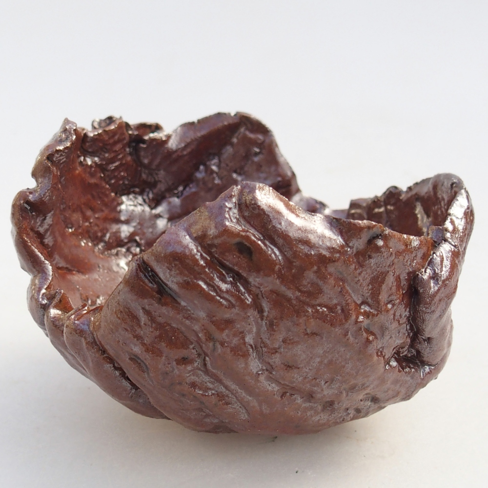 Coquille en céramique 10 x 10 x 7 cm , couleur marron