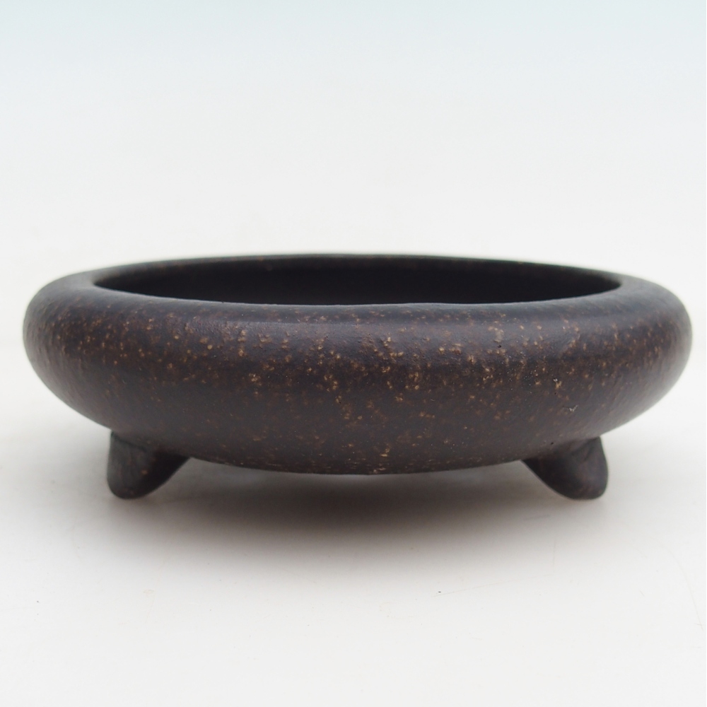 Bol à bonsaï en céramique 11,5 x 11,5 x 4 cm, ocre brunâtre