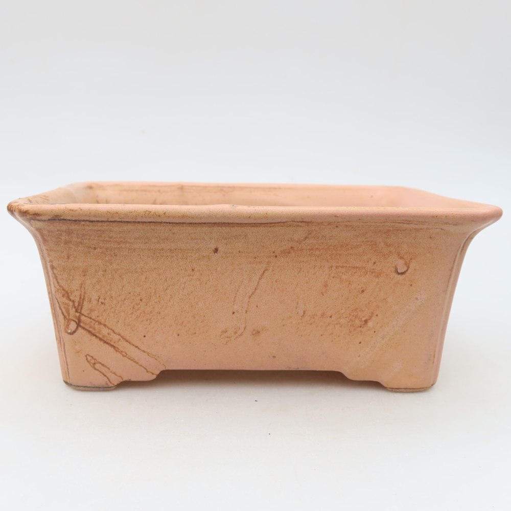 Pot à bonsaï en céramique 18 x 13,5 x 7,5 cm, couleur rose