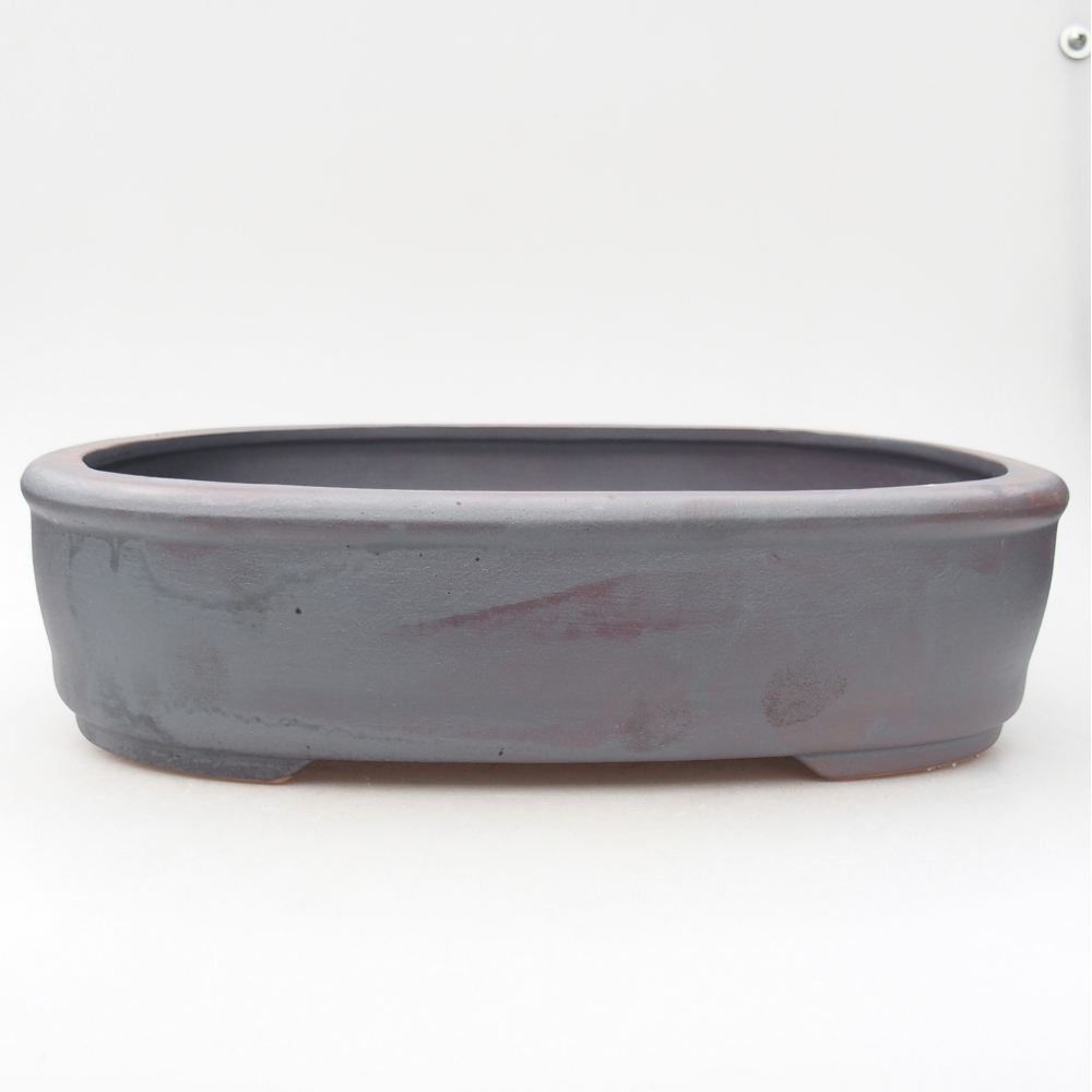 Bol à bonsaï en céramique 32 x 25 x 8 cm, couleur métal