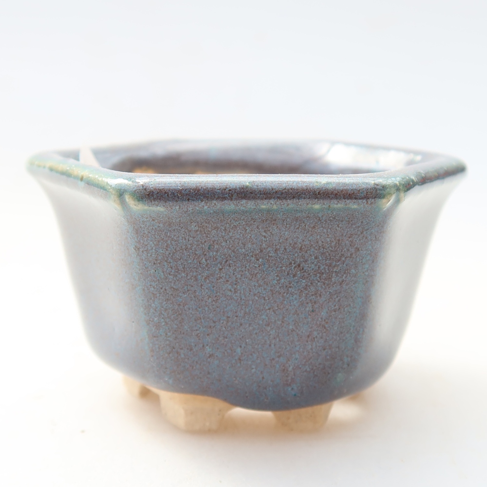 Pot à bonsaï en céramique, 5,5 x 5 x 3 cm, couleur grise