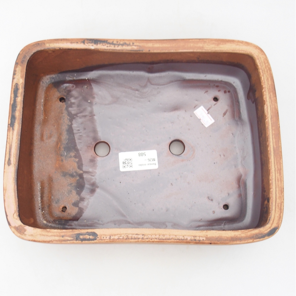 Bol à bonsaï en céramique 26,5 x 20 x 6,5 cm, rose