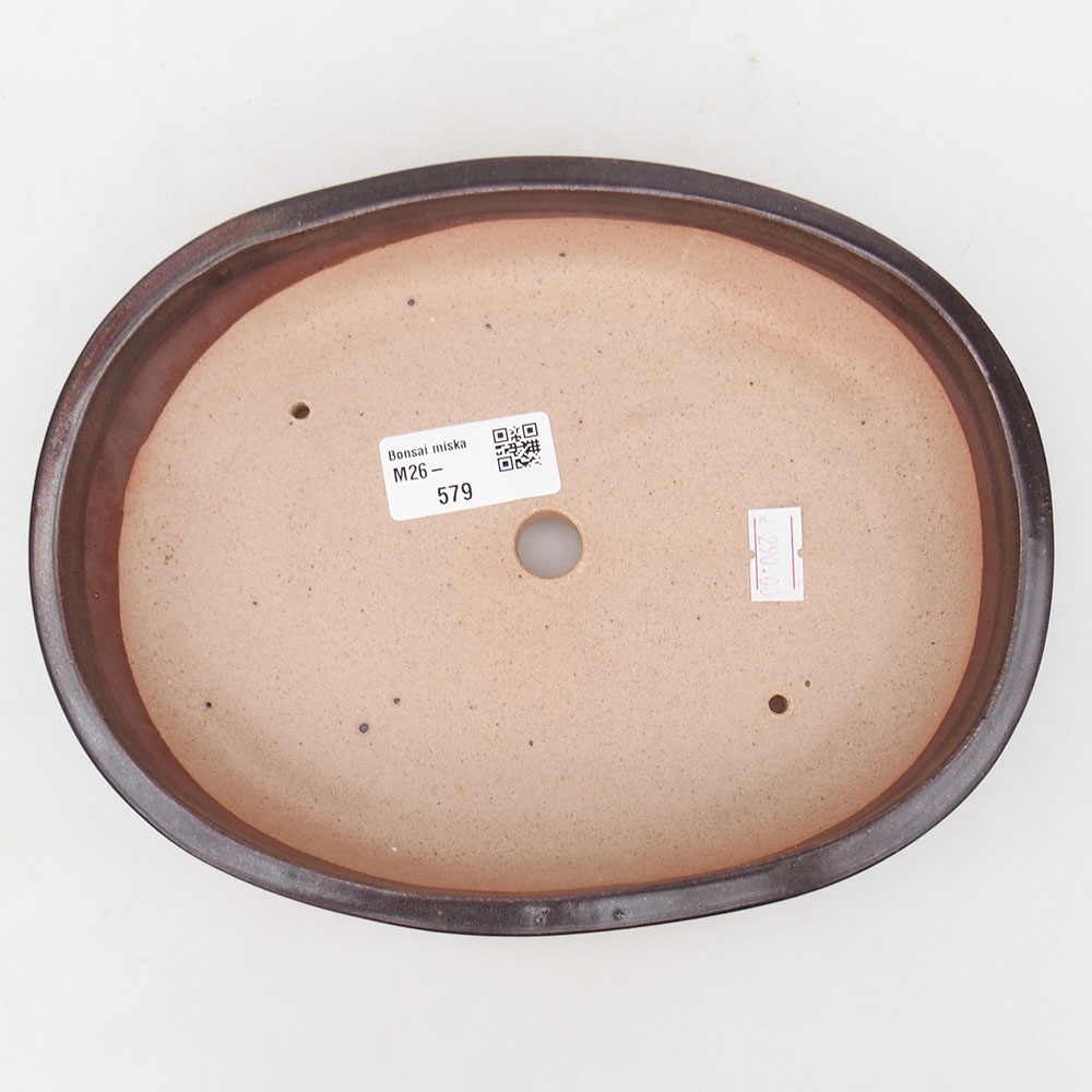 Bol à bonsaï en céramique 22 x 17 x 4 cm, brun