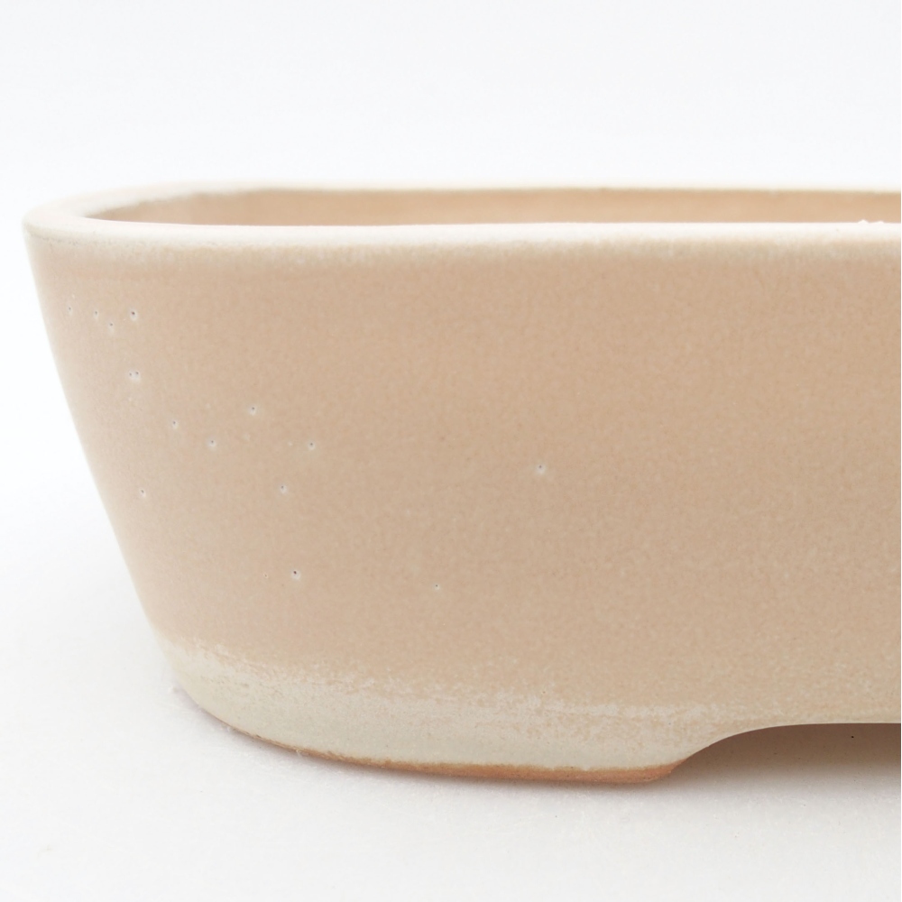 Bol à bonsaï en céramique 23 x 17,5 x 5,5 cm, couleur beige