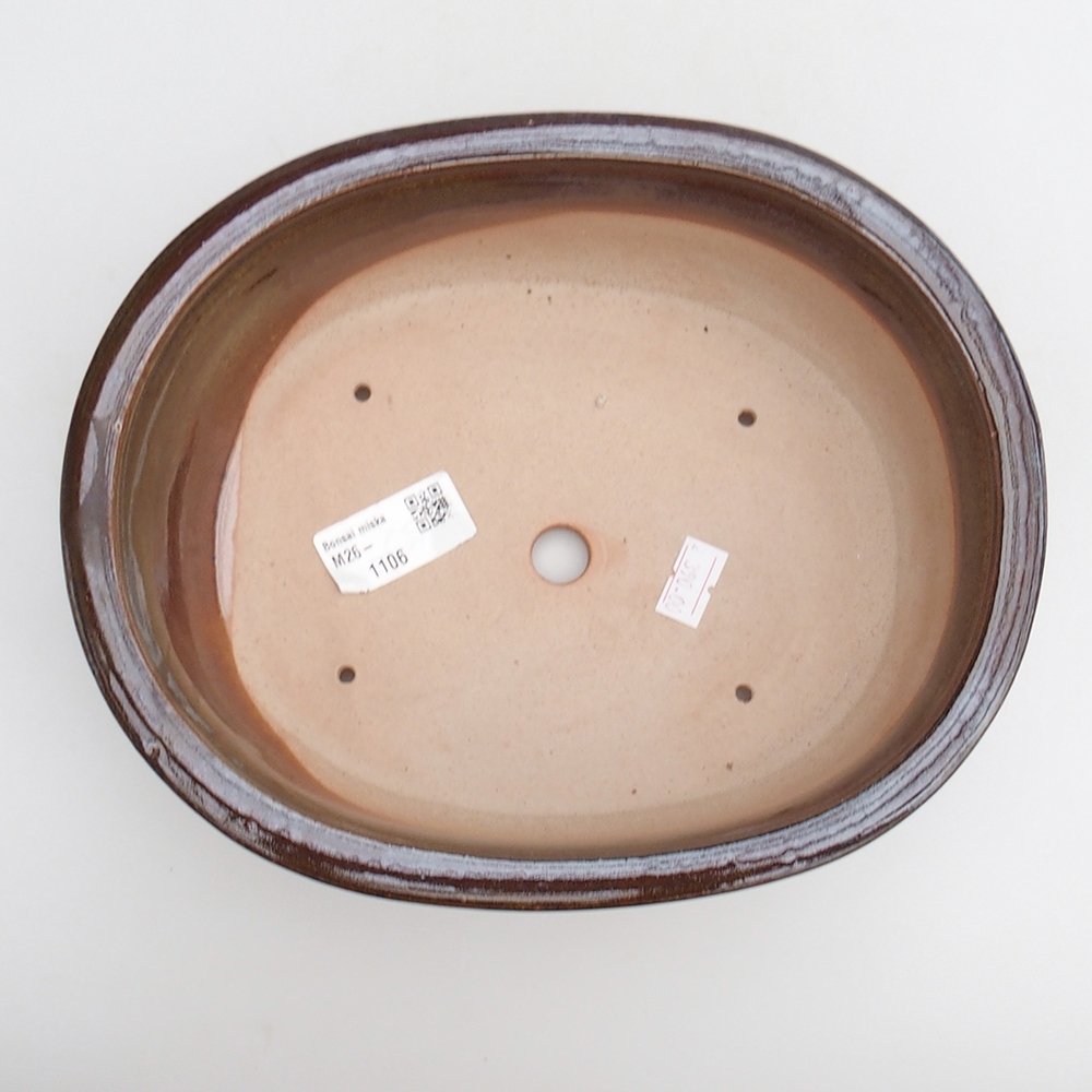 Bol à bonsaï en céramique 23 x 19 x 7 cm, brun